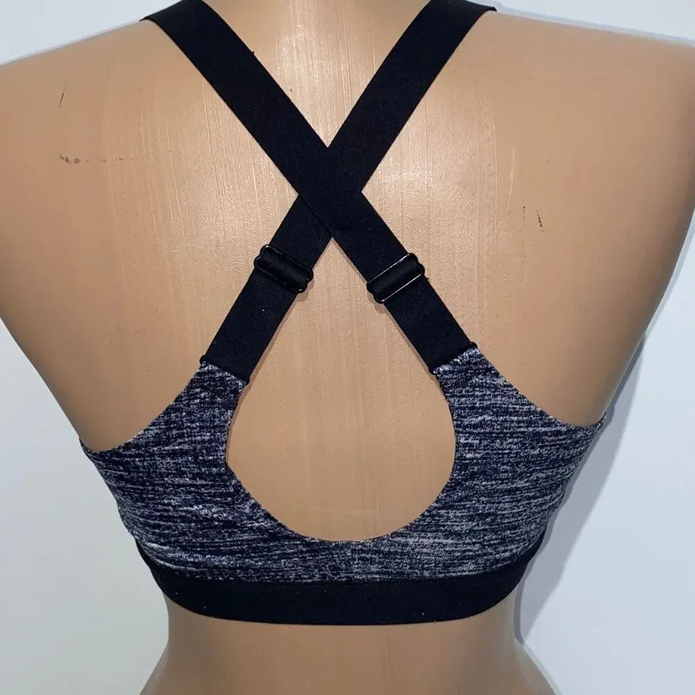 Victoria's Sport Women's Crisscross Strap Lightweight Sports Bra Blue/Black 32C‎